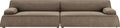 Segmented Low-profile Taupe Leather Sofa MJ-S41