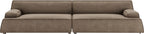 Segmented Low-profile Taupe Leather Sofa MJ-S41