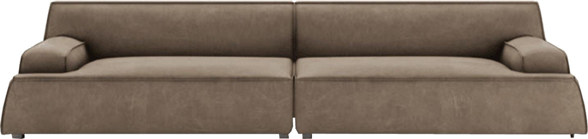 Segmented Low-profile Taupe Leather Sofa MJ-S41