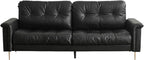 Classic Cushioned Black Leather Sofa MJ-S27