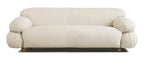 Round Arm Cream Plush Fabric Sofa MJ-S75