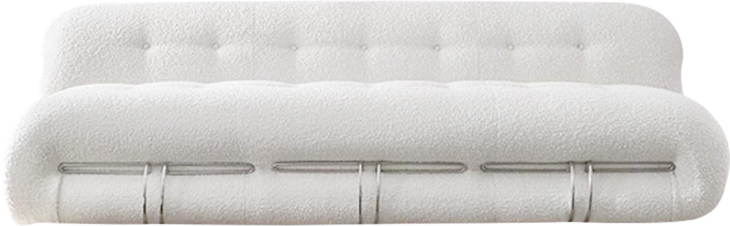 Grid Tufted White Fabric Sofa MJ-S42