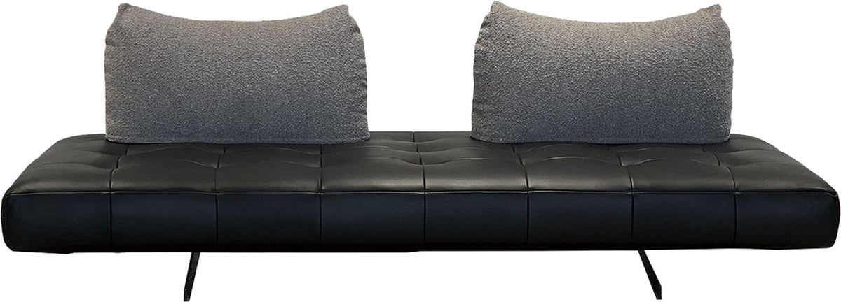 Minimalist Slim Black Leather Sofa MJ-S76
