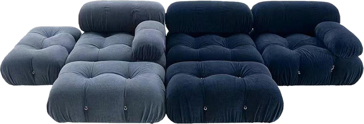 Cube Block Combination Blue Fabric Sofa MJ-S57