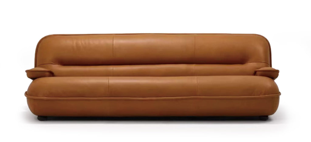 Layered Retro Tan Leather Sofa MJ-S39