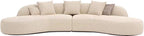 Soft Cream Curved Sectional Sofa for Custom Interior Project MJ-S68