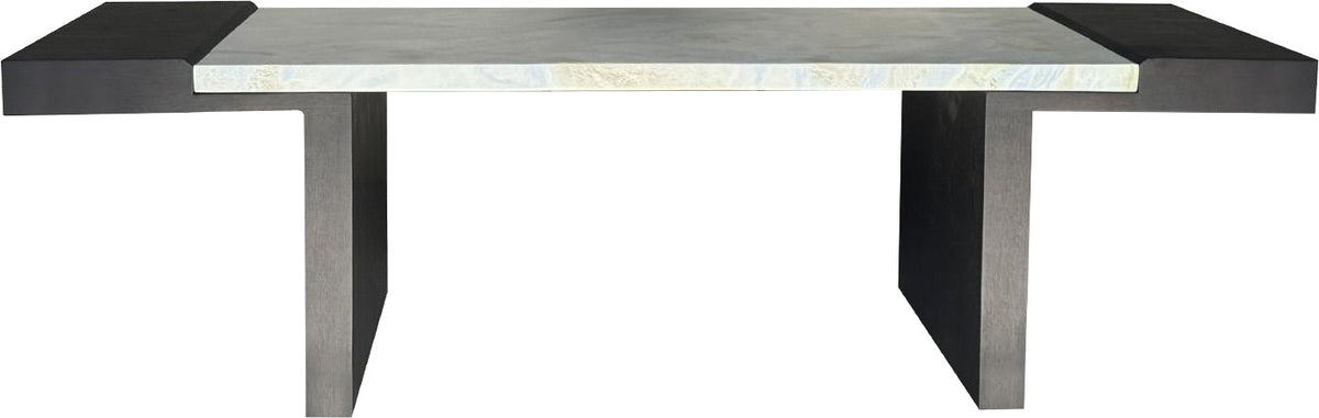 Polished Marble Dining Table with Metal Legs for Hotel Space MJ-CT03
