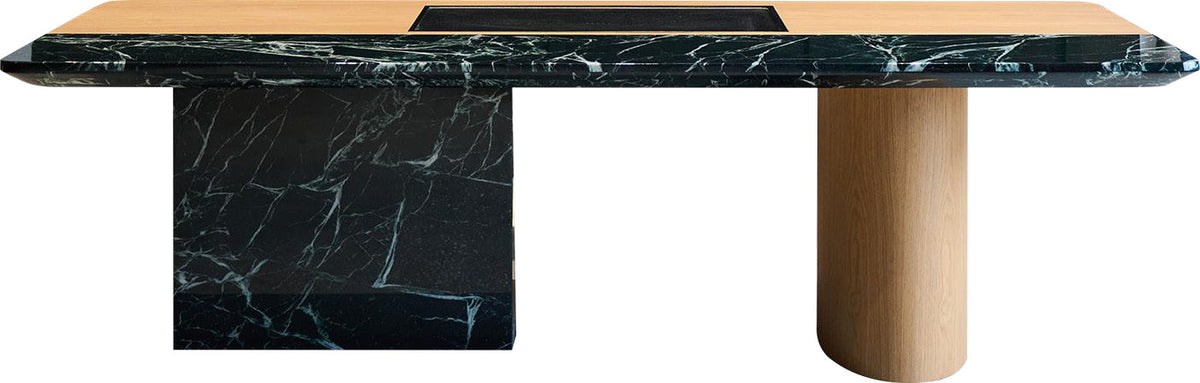 Mixed Marble & Wood Dining Table for Custom Villa Project MJ-CT01