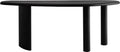 Sleek Matte Black Wooden Dining Table for Luxury Residence MJ-ST01