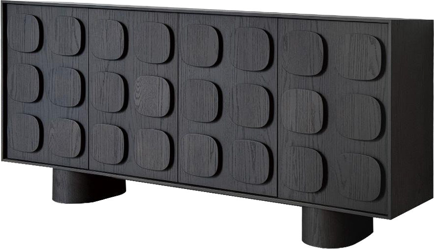 Textured Black Sculptural Storage Cabinet for High-end Lobby MJ-BG13