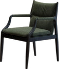 Dark Green Fabric Arm Dining Chair for Luxury Dining Room MJ-CY01