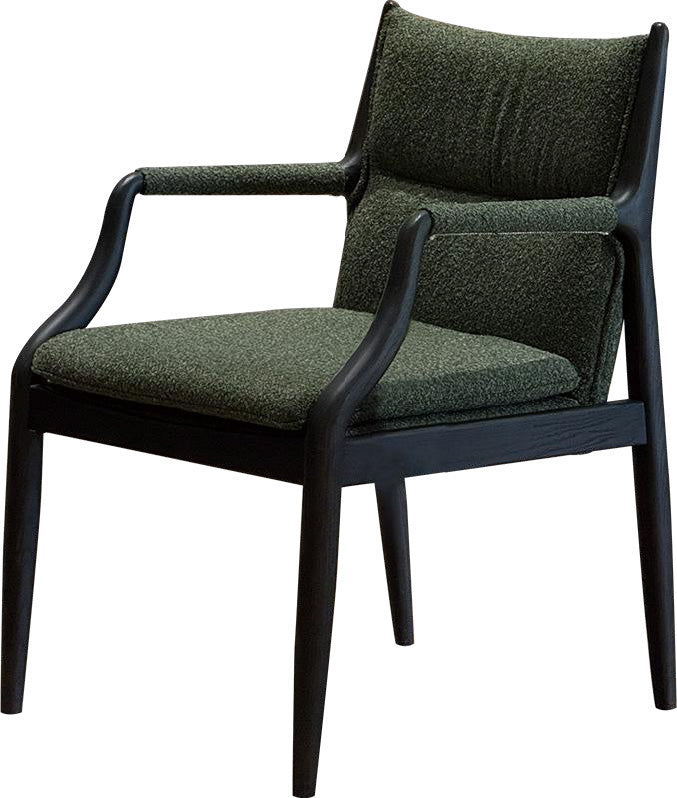 Dark Green Fabric Arm Dining Chair for Luxury Dining Room MJ-CY01