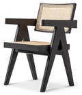 Retro Rattan Back Solid Wood Dining Chair for Hotel Restaurant MJ-CY04