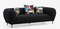 Sleek Black Upholstered Sofa with Decor Cushions for Leisure Space QY-S1941