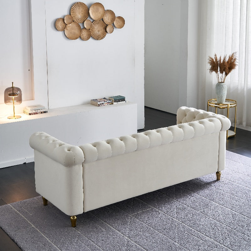 Comfy Couches Tufted Luxury Velvet Furniture for 3 Seat
