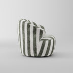 Striped Fabric Curved Accent Lounge Chair for Villa Lounge LC-1021