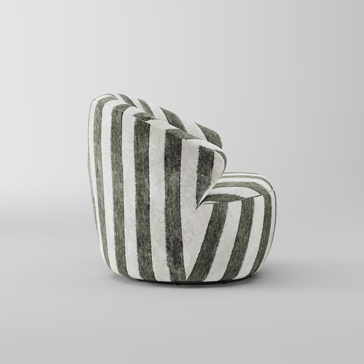 Striped Fabric Curved Accent Lounge Chair for Villa Lounge LC-1021