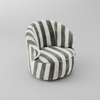 Striped Fabric Curved Accent Lounge Chair for Villa Lounge LC-1021