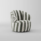 Striped Fabric Curved Accent Lounge Chair for Villa Lounge LC-1021