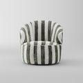 Striped Fabric Curved Accent Lounge Chair for Villa Lounge LC-1021
