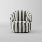 Striped Fabric Curved Accent Lounge Chair for Villa Lounge LC-1021