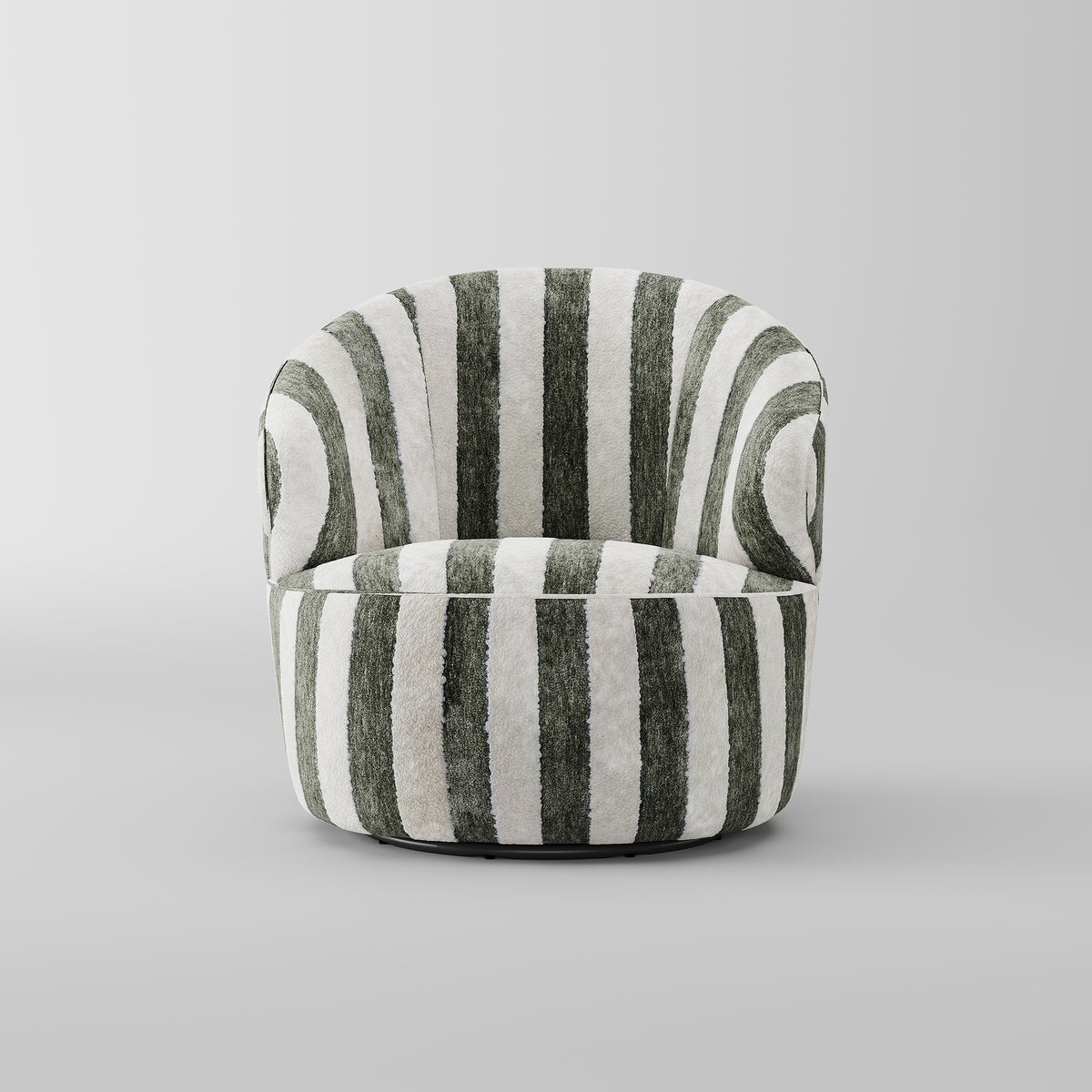 Striped Fabric Curved Accent Lounge Chair for Villa Lounge LC-1021