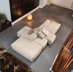 Dark Leather Modular Sectional Sofa SF-1009