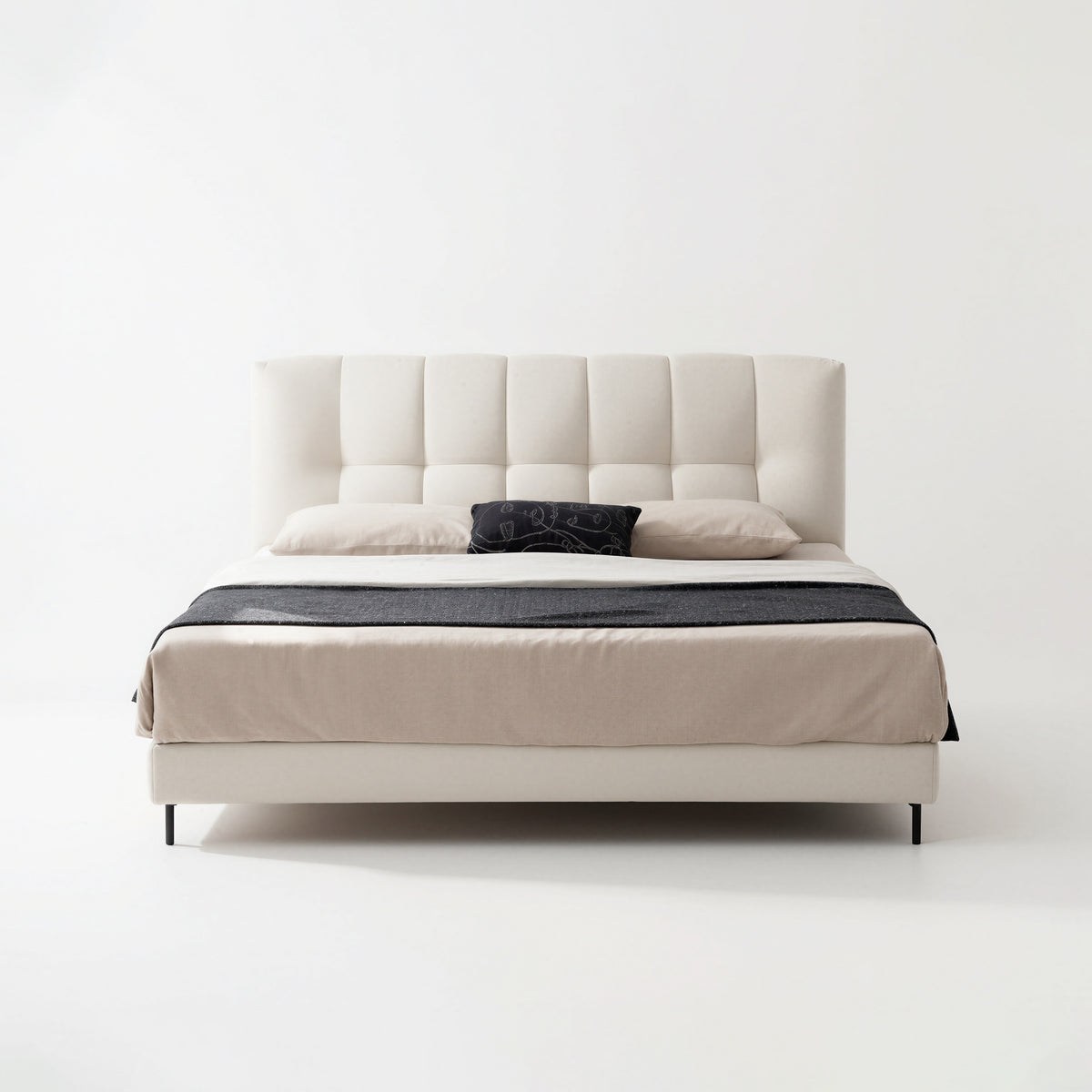 Square Button Tufted Fabric Bed MJ-C21