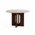 U-shaped Cutout Wood Base Round Dining Table MJ-CZ22
