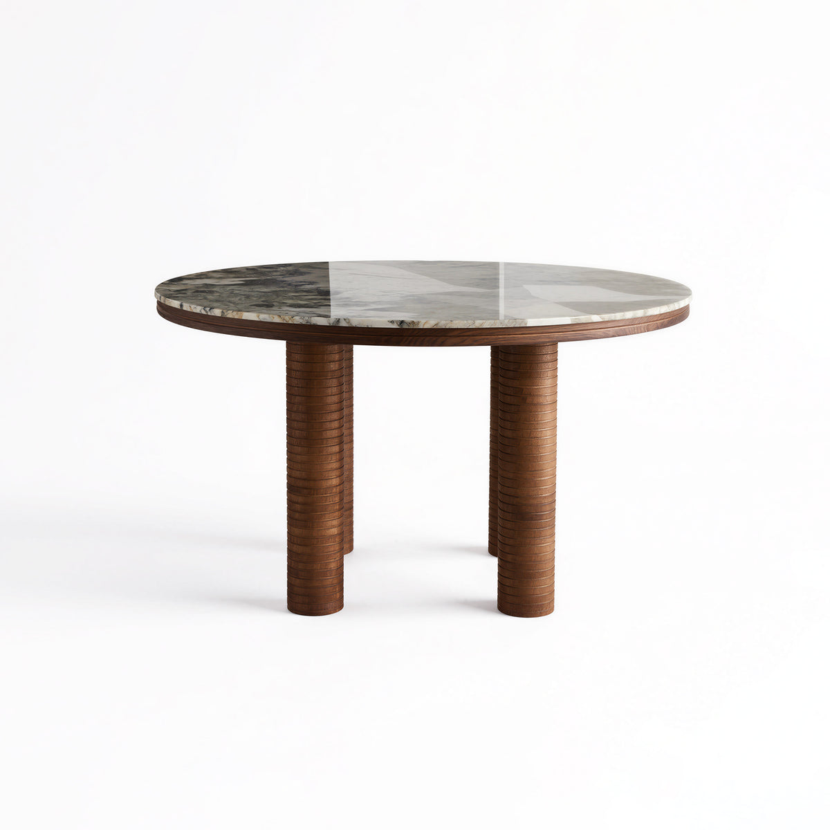 Marble Top Solid Wood Round Dining Table for High-end Interior MJ-CZ24