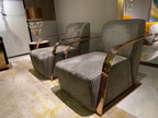 Modern Navy Velvet Accent Chair with Metal Frame