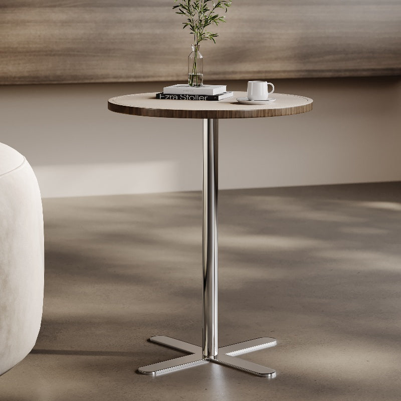 Light Luxury Italian Saddle Leather Side Table