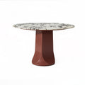 Marble Top Curved Solid Base Round Dining Table for Hotel Dining Area MJ-CZ25