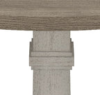 59"W Round White and Gray 5-Pc Dining Table Set
