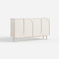Soft Cream Curved Sideboard Cabinet, Minimalist Buffet Storage for Dining Room 28