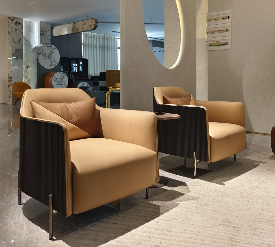 Chic Tan Luxe Leather Armchair