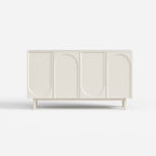 Soft Cream Curved Sideboard Cabinet, Minimalist Buffet Storage for Dining Room 28