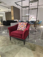 Vivid Crimson Coastal Accent Chair