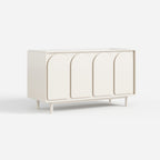 Cream Curved Door Sideboard, Minimalist 4 Doors Buffet Storage Cabinet 29