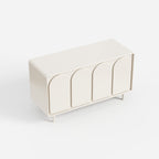 Cream Curved Door Sideboard, Minimalist 4 Doors Buffet Storage Cabinet 29