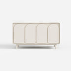 Cream Curved Door Sideboard, Minimalist 4 Doors Buffet Storage Cabinet 29