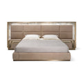 Luxury Marble-Accented Upholstered Mattress with Integrated Nightstands