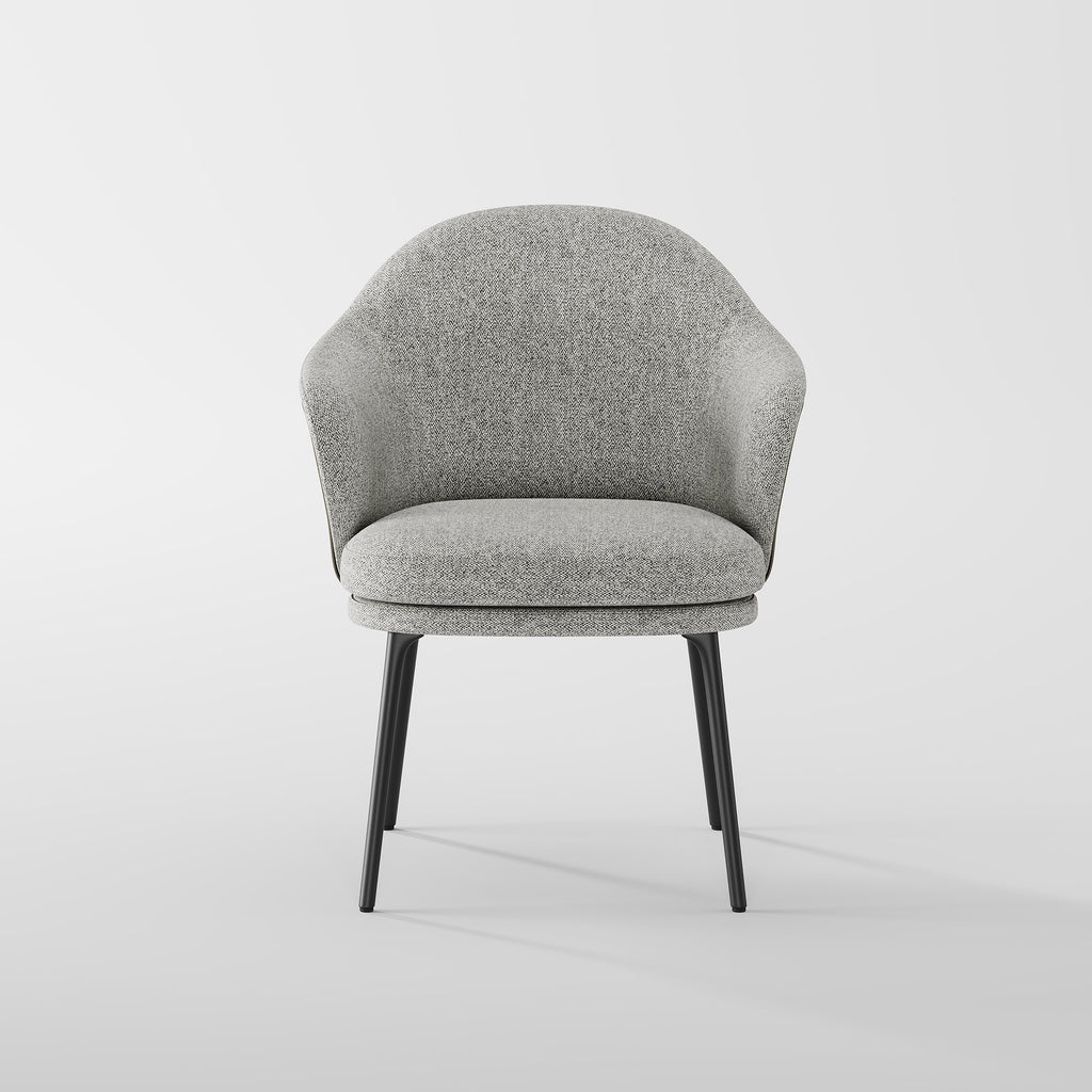 Minimalist Curved Upholstered Dining Chair for Villa Dining Room DC-1007