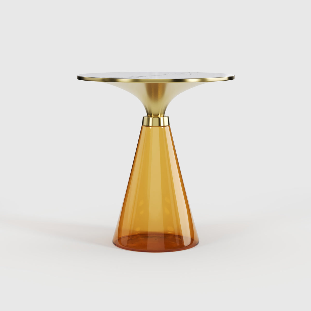 Purple Glass & Gold Metal Side Table, Luxury Decorative Accent End Table for Villa Interior A001