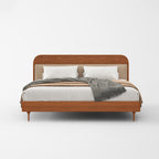 Vintage Solid Wood Headboard Upholstered Bed MJ-C46