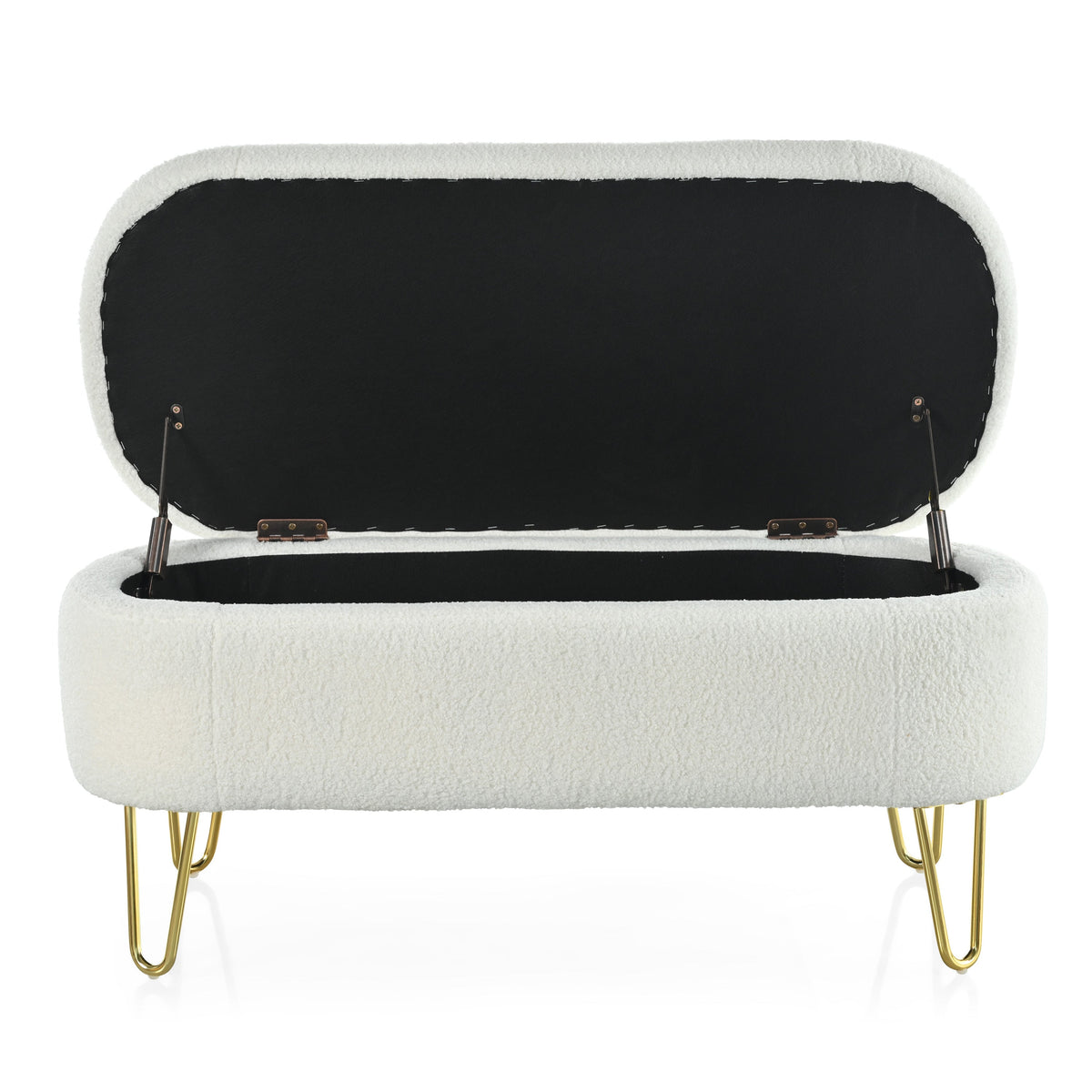 Oval Storage Bench for Living Room Bedroom End of Bed