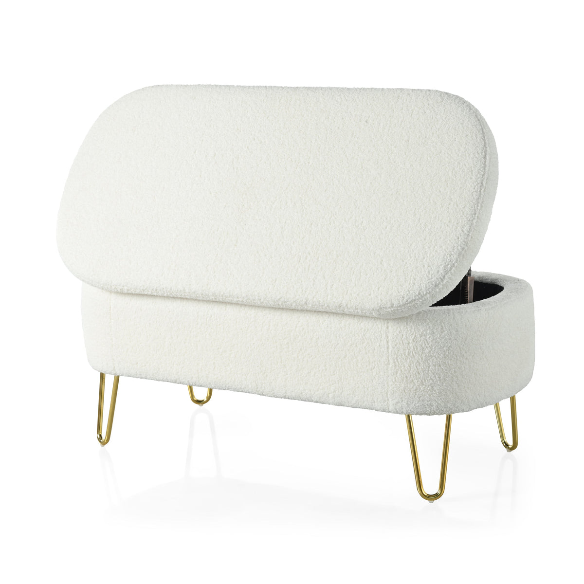 Oval Storage Bench for Living Room Bedroom End of Bed