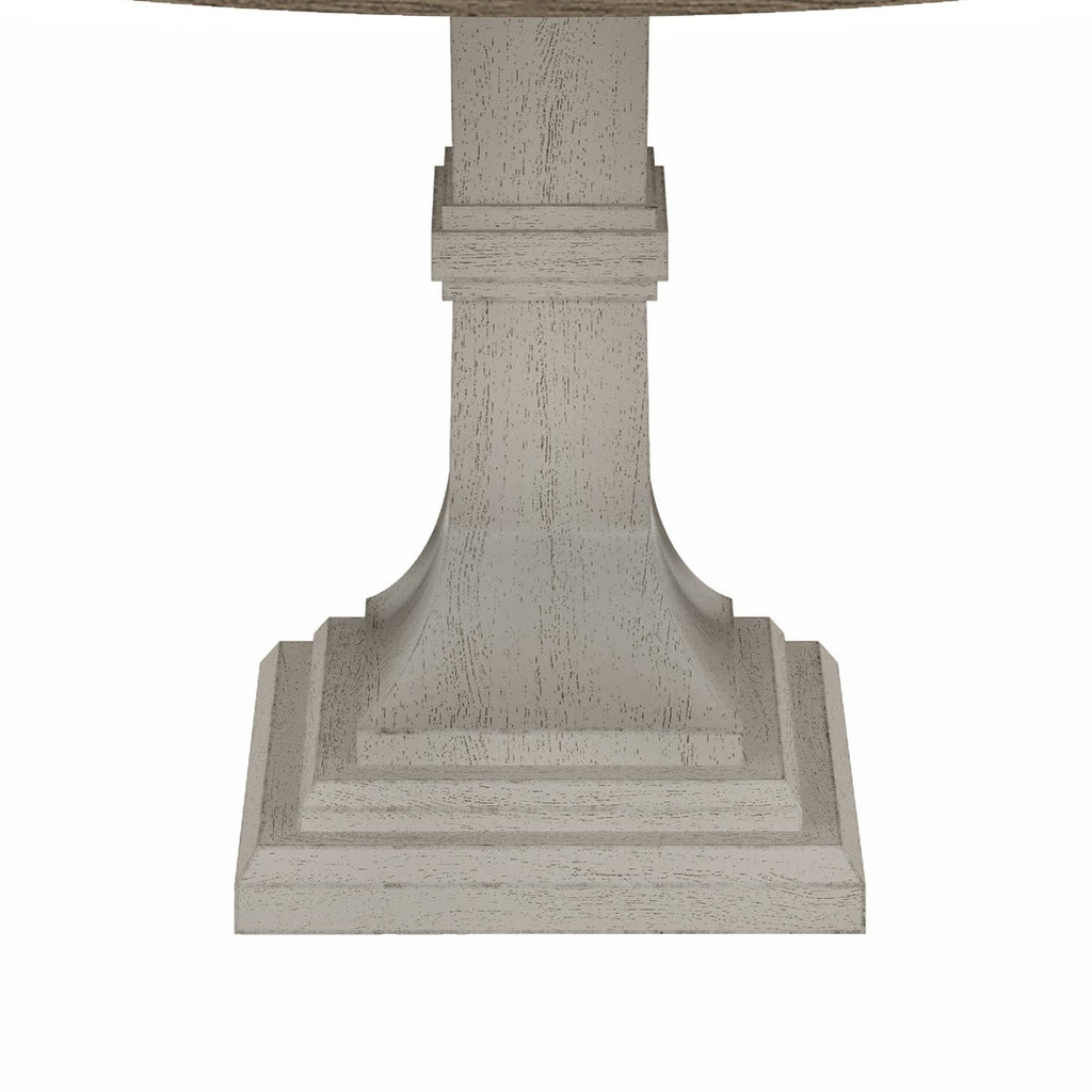 59"W Round White and Gray 5-Pc Dining Table Set