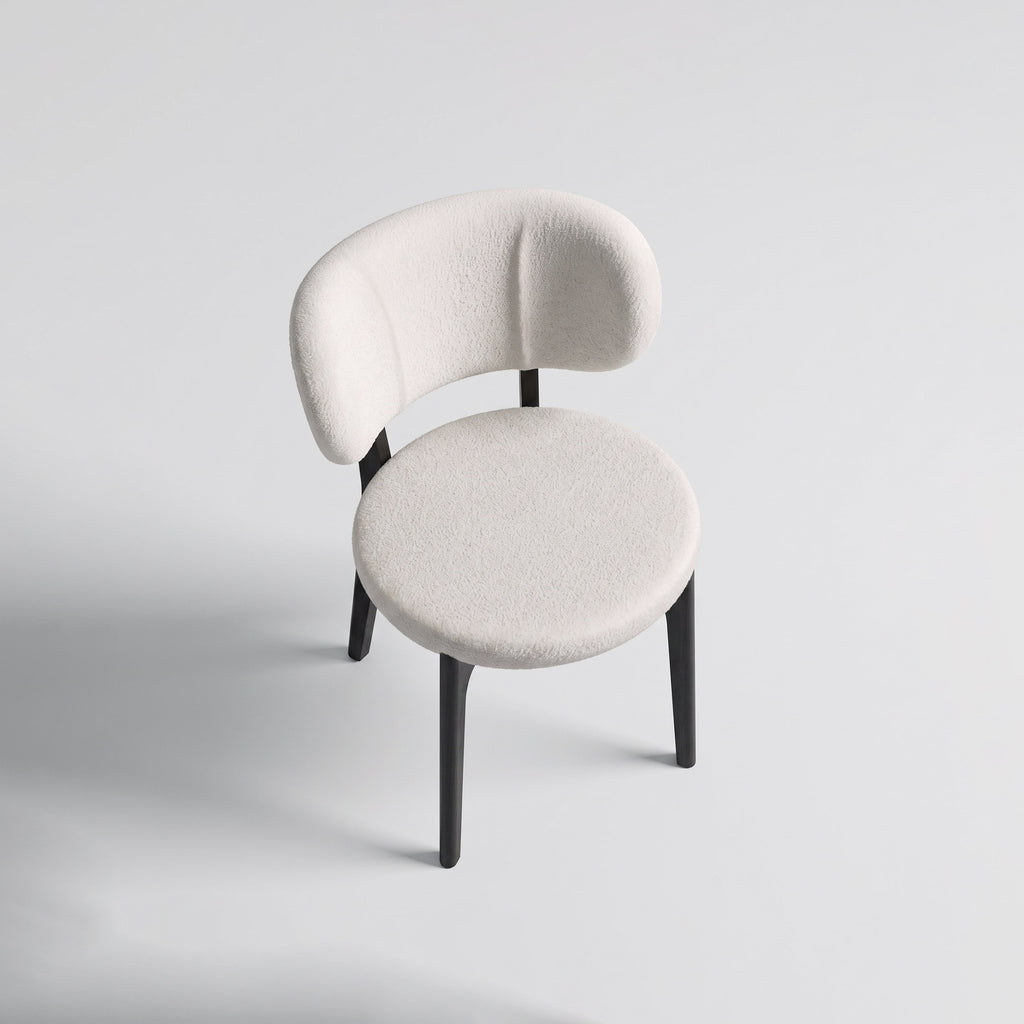 Minimalist Curved Back Fabric Dining Chair for Home Dining Room MJ-CY55