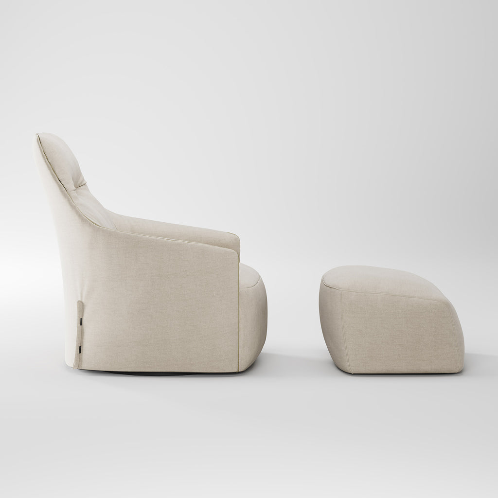 Cozy Leisure Armchair with Supporting Ottoman for Villa Living Room LC-1008
